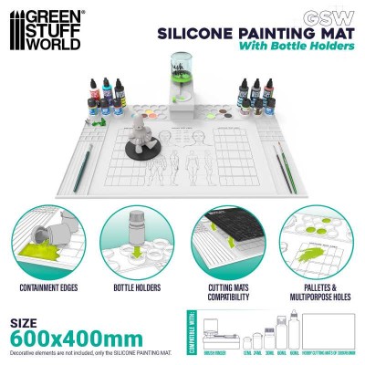 GSW 4562 Silicone Painting Mat with Edges (600x400mm) (mata do malowania)