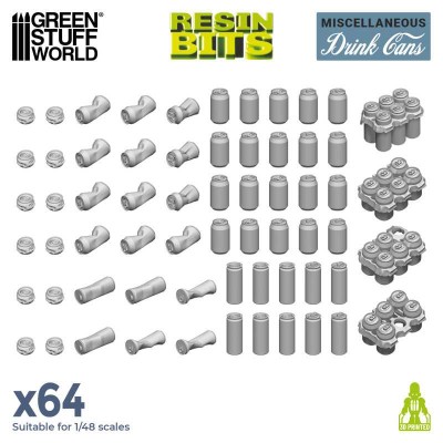GSW 2397 3D printed set - Drink Cans (SET 64pcs) (puszki na napoje)