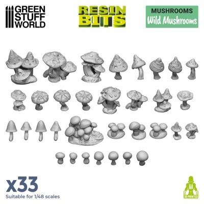 GSW 11608 3D printed - Wild Mushrooms (SET 33pcs) (dzikie grzyby)