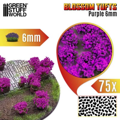GSW 13005 Blossom Tufts 6mm - Purple Flowers (op. 75pcs) (Kępki kwiatów)