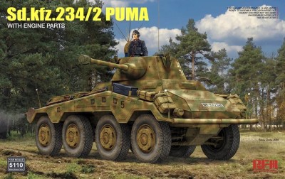 Rye Field Model RM5110 1:35 Sd.Kfz.234/2 Puma With Engine Parts