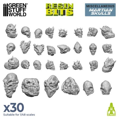 GSW 3102 3D printed - ALIEN Skulls (SET 30pcs) (czaszki obcych)