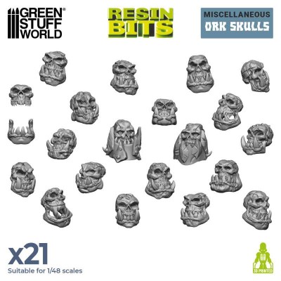GSW 1387 3D printed - ORK Skulls (SET 21pcs) (czaszki orków) 