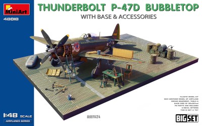 MINIART 48018 1:48 Republic P-47D Thunderbolt Bubbletop with Base & Accessories
