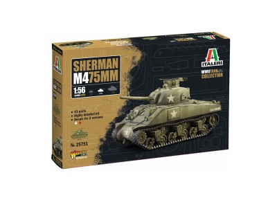 ITALERI 25751 1:56 Sherman M4 75mm (for Bolt Action)
