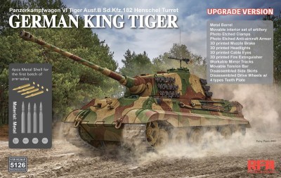 RYE FIELD MODEL RM5126 1:35 German King Tiger Ausf.B Sd.Kfz.182 Henschel Turret (Upgrade Version)