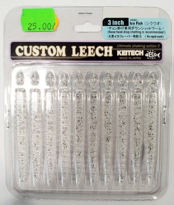 KEITECH CUSTOM LEECH 3" (ok. 7,5cm) #109C Ice Fish - opak. 10 szt