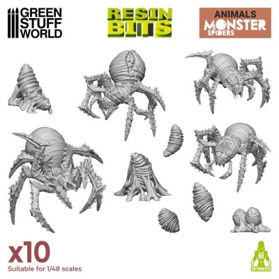 GSW 12299 3D printed - Monster Spiders (SET 10pcs) (pająki potwory)