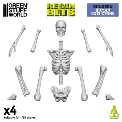 GSW 12304 3D printed - Human Skeletons 1:35 (SET 4pcs) (ludzkie szkielety) 