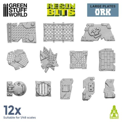 GSW 12317 3D printed - Large Ork plates (SET 12pcs) (Duże płyty Orków)