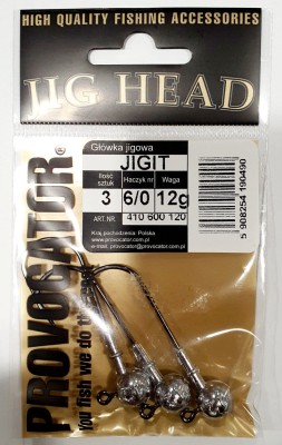 GŁÓWKA JIGOWA PROVOCATOR hak nr 6/0 waga 12g opak. 3szt