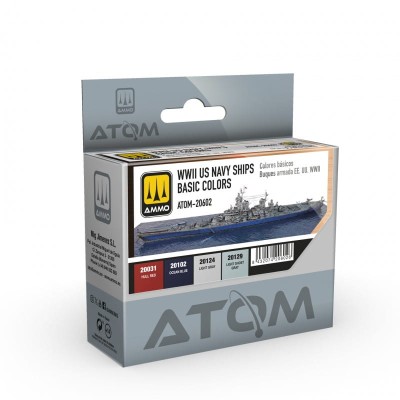 AMMO 20602 ATOM WWII US Navy Ships Basic Colors [PAINT SET]