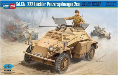 HOBBY BOSS 82442 1:35 Sd.Kfz.222 Leichter Panzer Wagen mit 2cm kannone (African Painting)