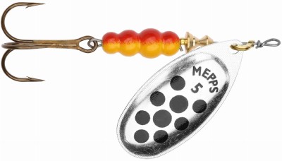 BŁYSTKA MEPPS AGLIA DECOREES srebrna / czarne kropki nr5 (13g)