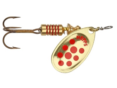 BŁYSTKA MEPPS AGLIA DECOREES złota / czerwone kropki nr5 (13g)