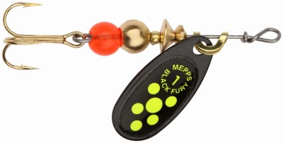 BŁYSTKA MEPPS BLACK FURY czarny / seledynowe kropki nr1 (3,5g) 