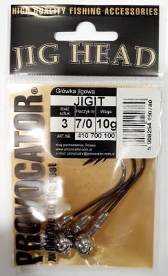 GŁÓWKA JIGOWA PROVOCATOR hak nr 7/0 waga 10g opak. 3szt