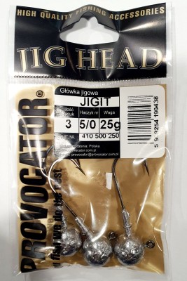 GŁÓWKA JIGOWA PROVOCATOR hak nr 5/0 waga 25g opak. 3szt