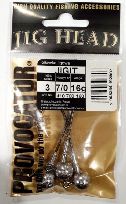 GŁÓWKA JIGOWA PROVOCATOR hak nr 7/0 waga 16g opak. 3szt