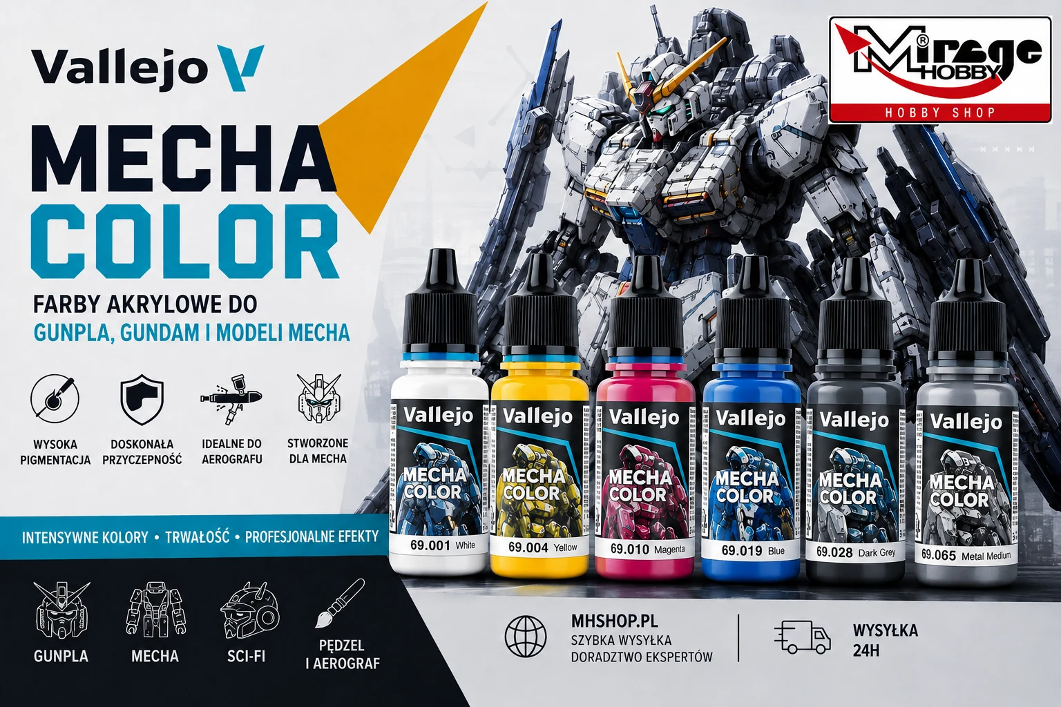 Vallejo Mecha Color – farby do Gunpla i modeli Mecha