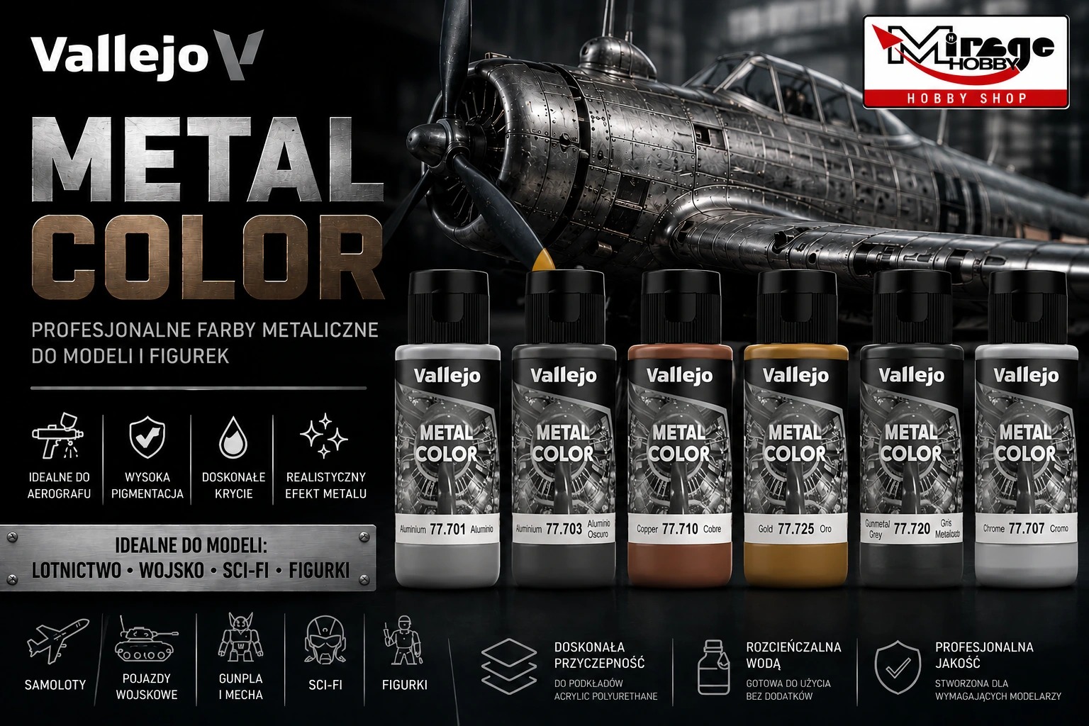 Vallejo Metal Color – metaliczne farby do modeli i figurek